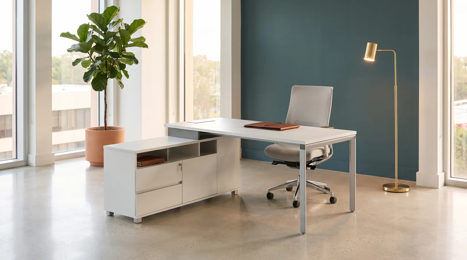 72” x 62” L Shaped Desk Ref. DU86 from ETTES Office Furniture