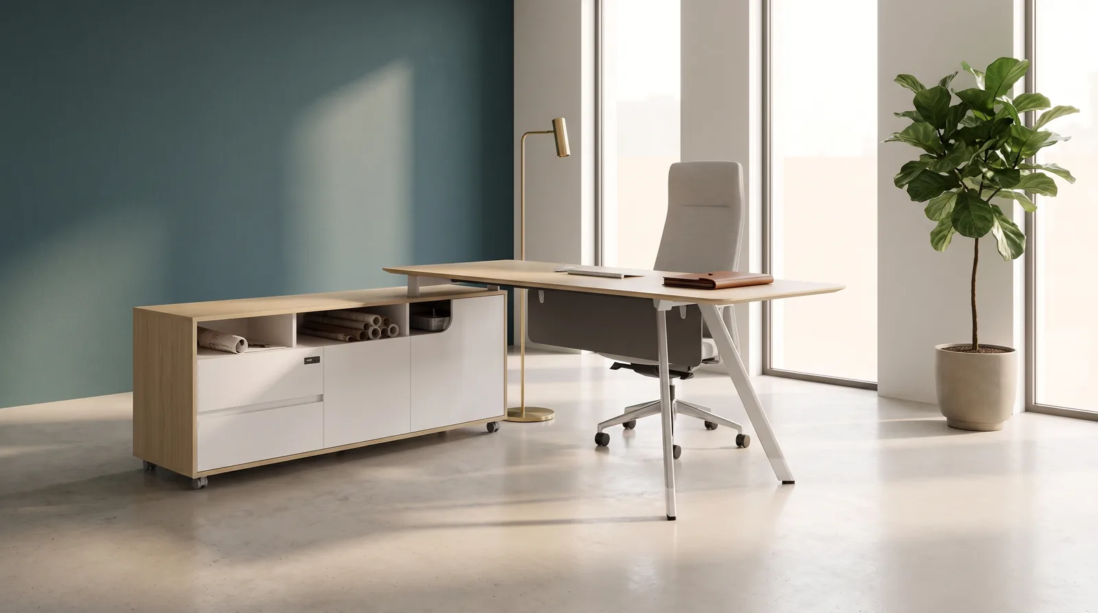 80” x 72” L Shaped Desk Ref DU88 from ETTES Office Furniture