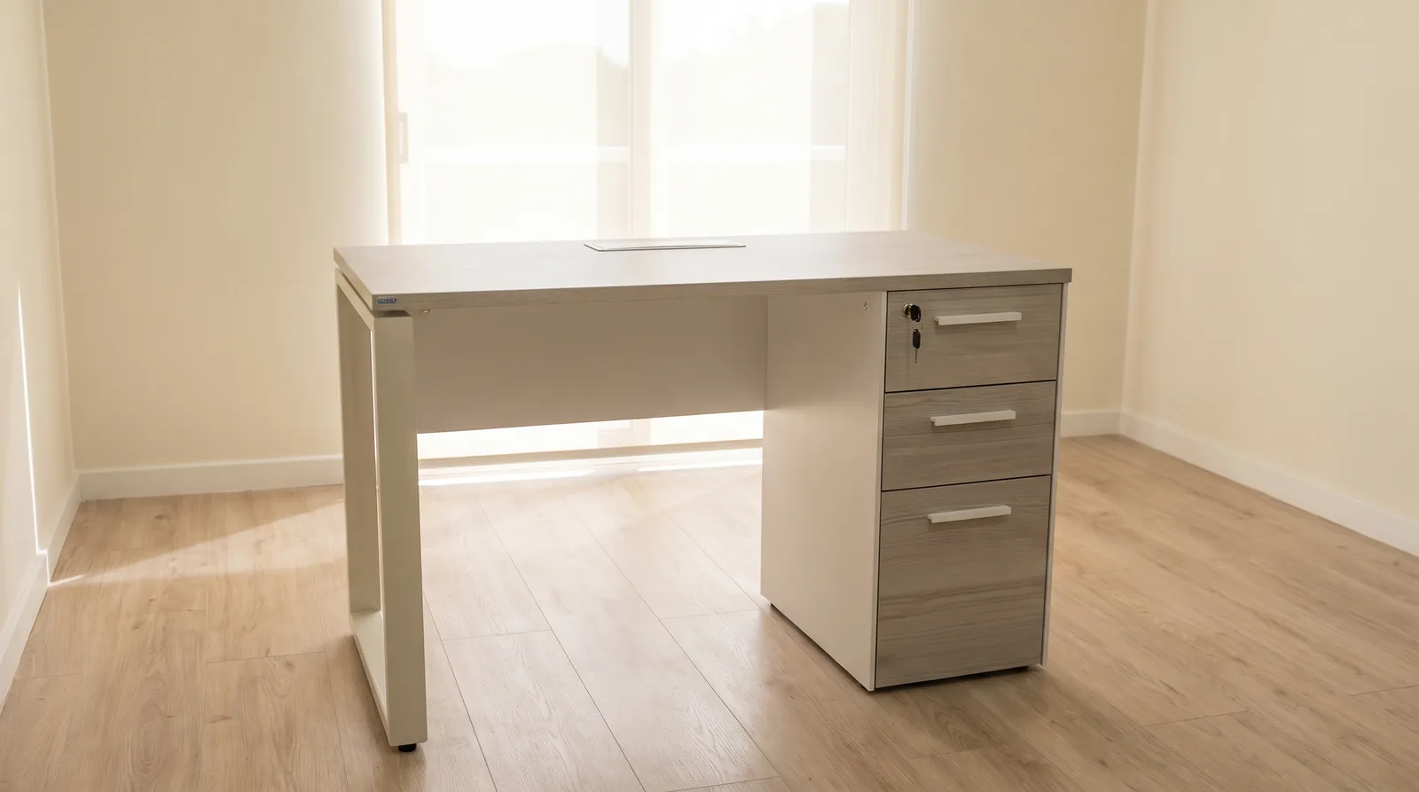 Single Pedestal Desk Ref DL48 from ETTES Office Furniture